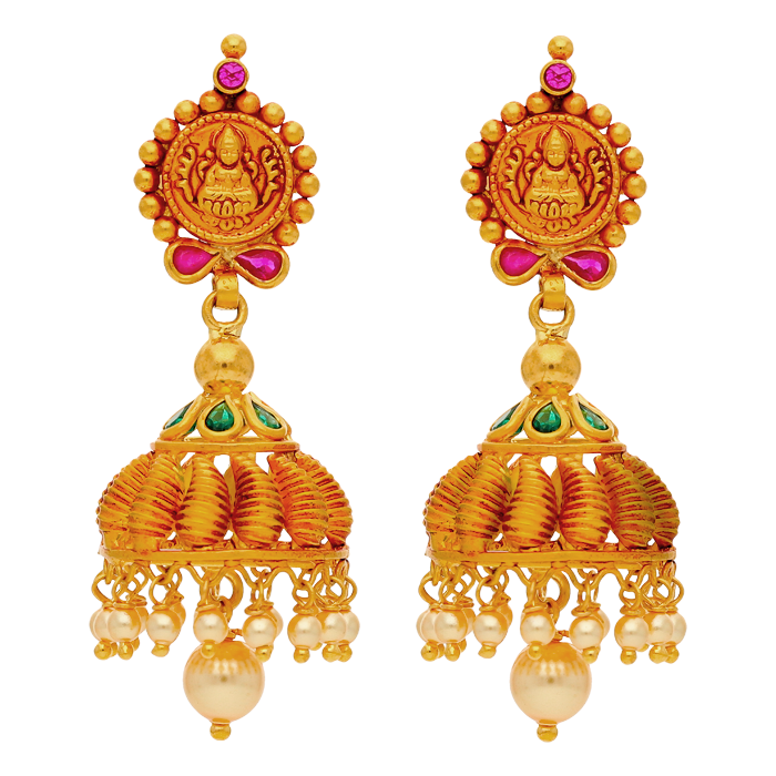 Buy MEENAZ Traditional Temple One Gram Gold Brass Copper South Indian Screw  Back Studs Meenakari Stone Ear Chains Hair Peacock Jhumkas Jhumka Earrings  Combo for Women Girls Wedding chain GOLD JHUMKIM130 Online